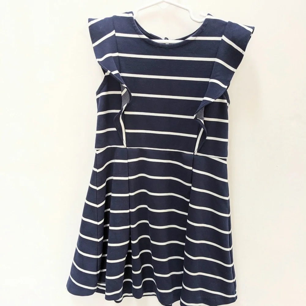 Girls Blue & White Stripe Polo Ralph Lauren Dress
